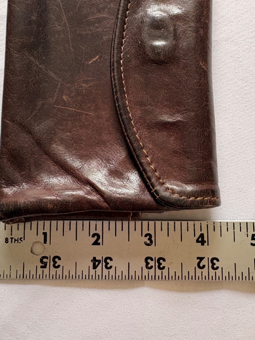 Vintage Towanny Genuine Brown Leather Wallet Pouch Trifold With Coin Pocket - Picture 12 of 13